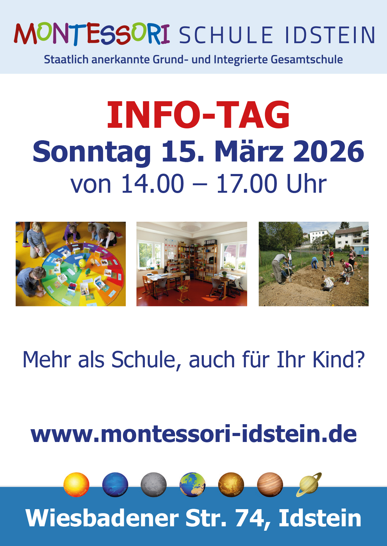 Flyer Infotag_Mrz 26 Montessori-Schule Idstein. Flyer Infotag am 15. März